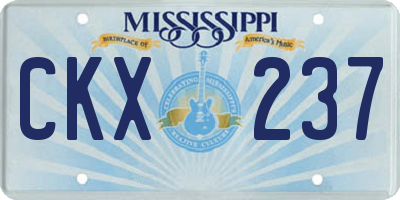 MS license plate CKX237