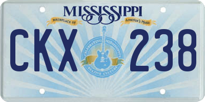 MS license plate CKX238