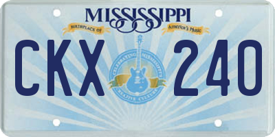 MS license plate CKX240