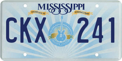 MS license plate CKX241