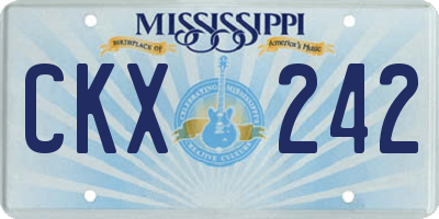 MS license plate CKX242
