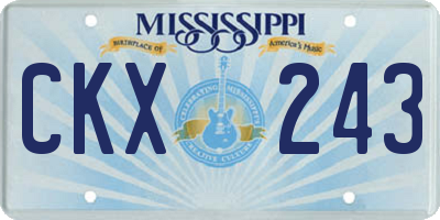 MS license plate CKX243