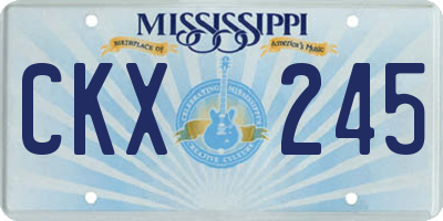 MS license plate CKX245