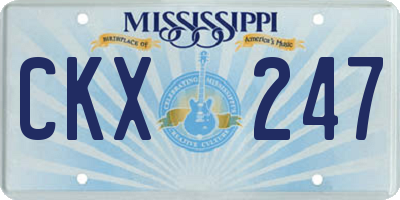 MS license plate CKX247