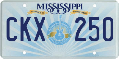 MS license plate CKX250