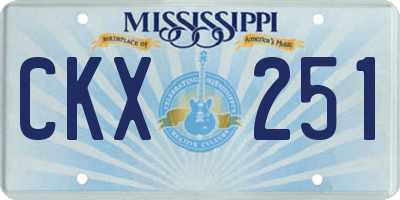 MS license plate CKX251