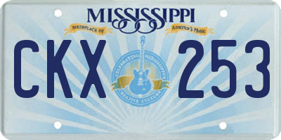 MS license plate CKX253