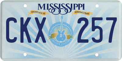 MS license plate CKX257