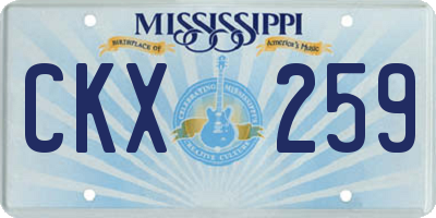MS license plate CKX259
