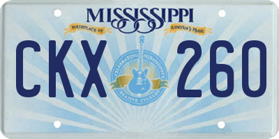 MS license plate CKX260
