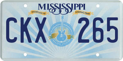 MS license plate CKX265