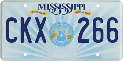 MS license plate CKX266