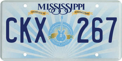 MS license plate CKX267