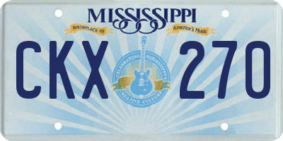 MS license plate CKX270