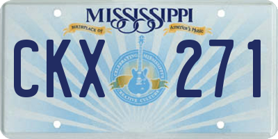 MS license plate CKX271