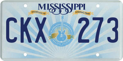 MS license plate CKX273