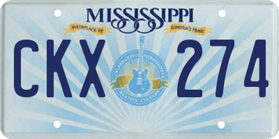MS license plate CKX274