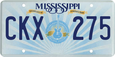 MS license plate CKX275