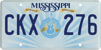 MS license plate CKX276