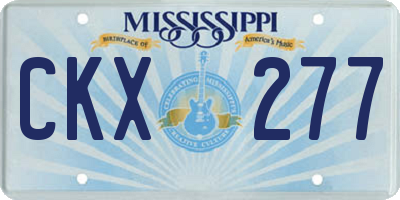 MS license plate CKX277