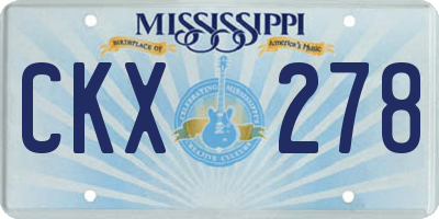 MS license plate CKX278