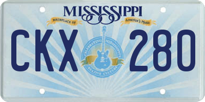 MS license plate CKX280