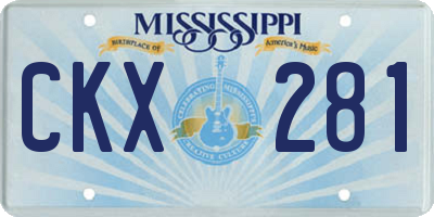 MS license plate CKX281