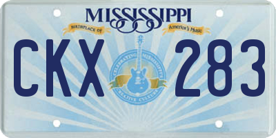 MS license plate CKX283