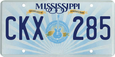 MS license plate CKX285