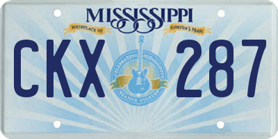 MS license plate CKX287