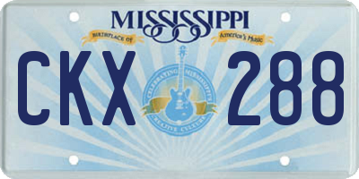 MS license plate CKX288