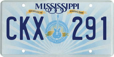 MS license plate CKX291