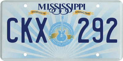 MS license plate CKX292