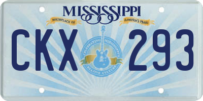 MS license plate CKX293