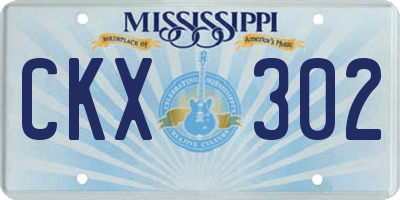MS license plate CKX302