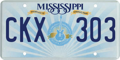 MS license plate CKX303