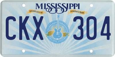 MS license plate CKX304