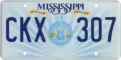 MS license plate CKX307
