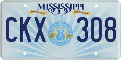 MS license plate CKX308