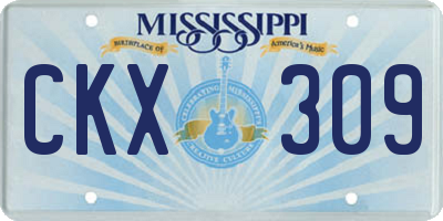 MS license plate CKX309