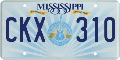 MS license plate CKX310