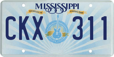 MS license plate CKX311