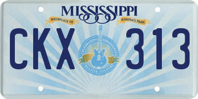 MS license plate CKX313