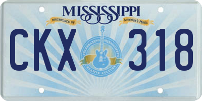 MS license plate CKX318