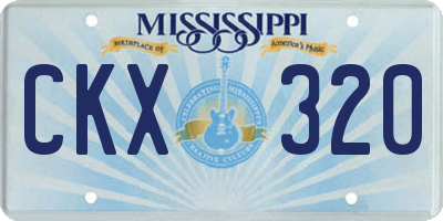 MS license plate CKX320