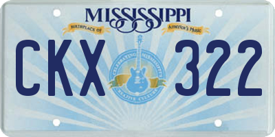 MS license plate CKX322