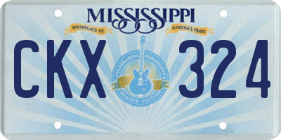 MS license plate CKX324