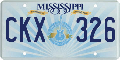 MS license plate CKX326