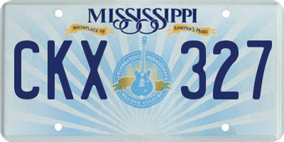 MS license plate CKX327