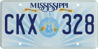 MS license plate CKX328